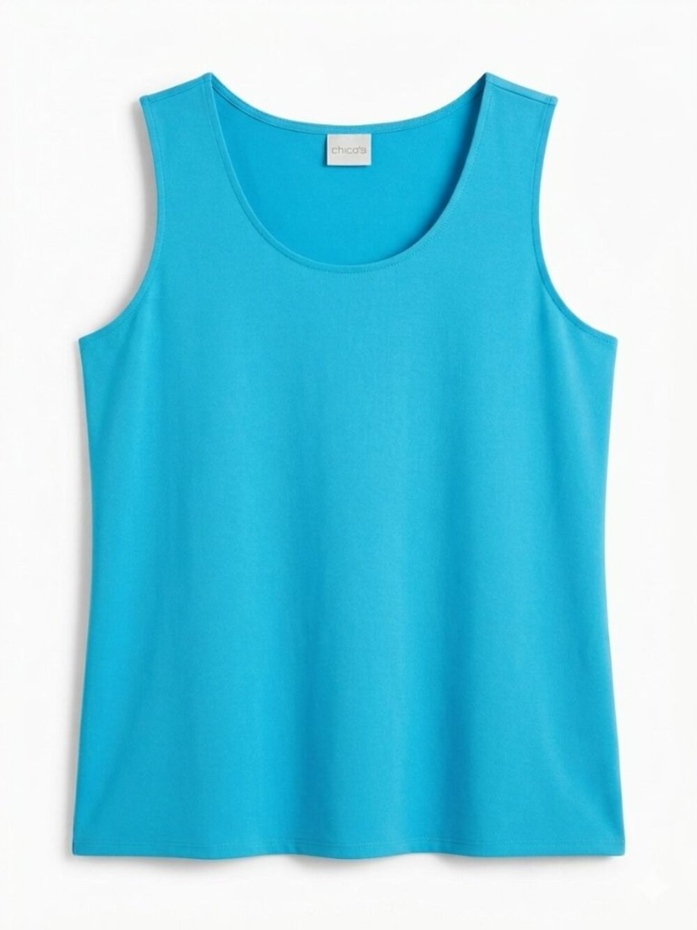 CHICO'S Teal Blue Sleeveless Scoop Neck Tank Top - Size XL